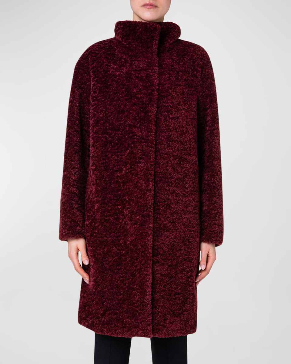 Dyed Faux Shearling Top Coat